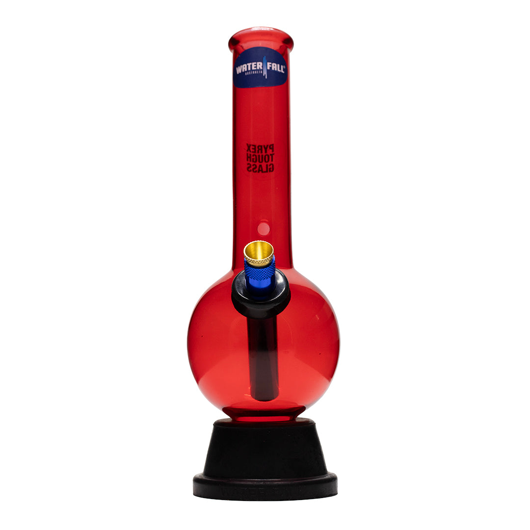 Waterfall Zap Bonza Red Glass Bong WIth Chamber