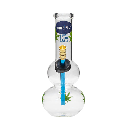 Charger Glass Bong Long Neck - Leaf Decal