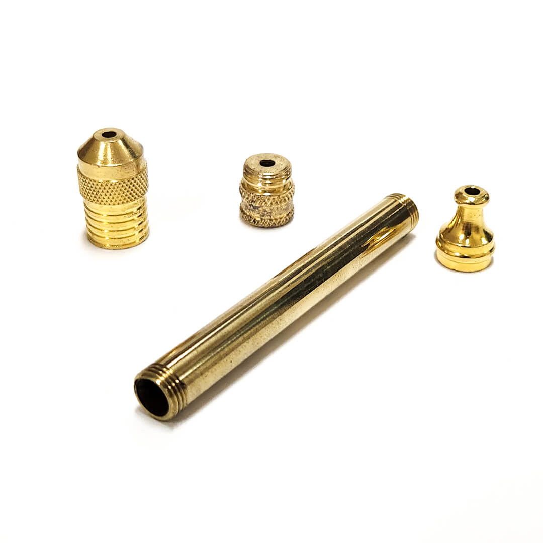 BRASS SMOKELESS PIPE 8cm
