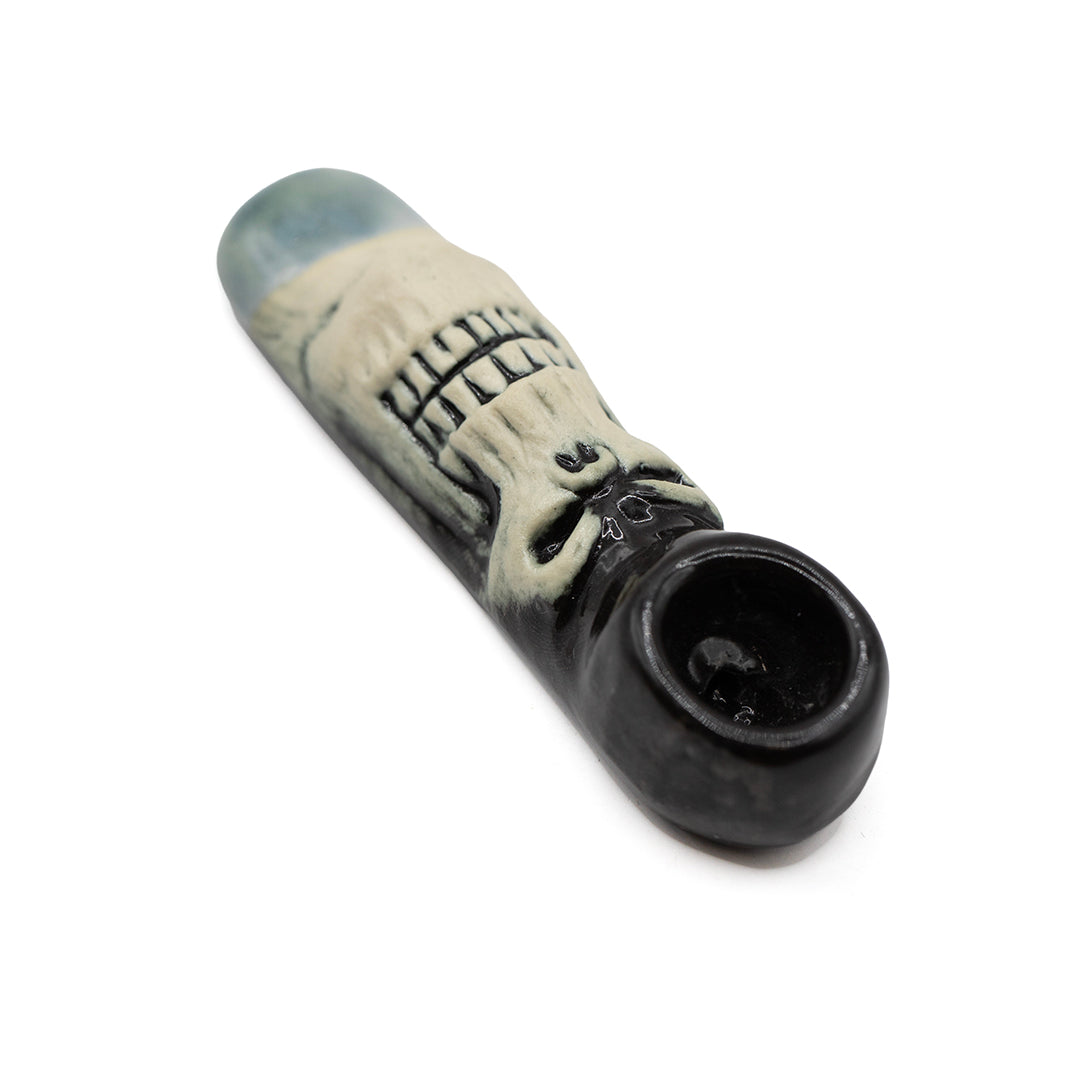Pipe - Med Skull - Ceramic