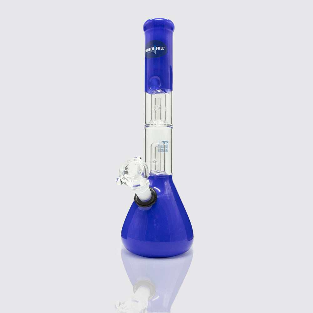 Double Trouble Percolator Glass Bong Waterfall