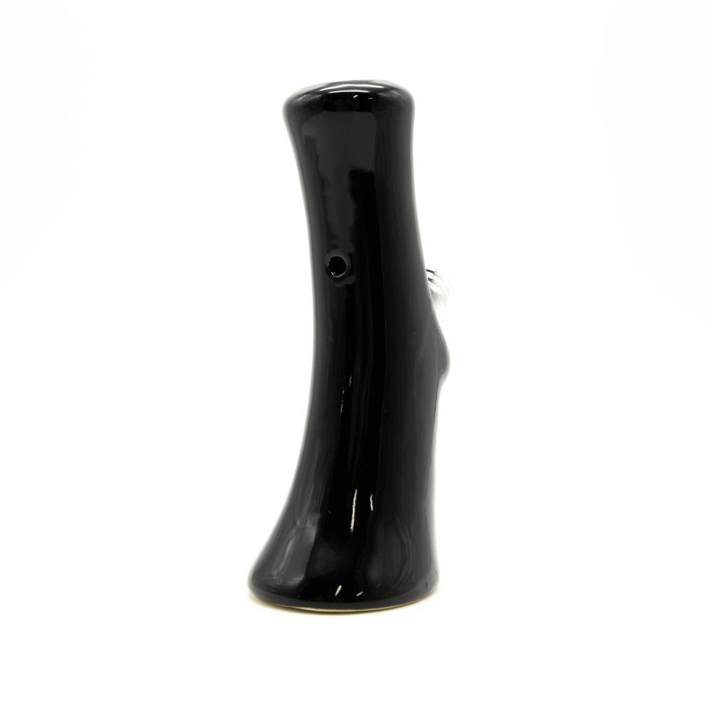 Small Gripper Ceramic Bong - Black (Green Leaf) The Bong Shop