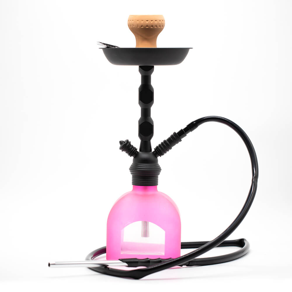 Hookah - 44cm Black w/ Pink Base 1 Hose