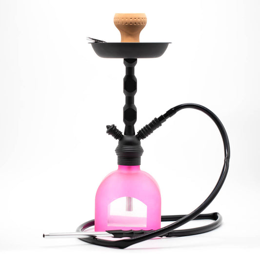 Hookah - 44cm Black w/ Pink Base 1 Hose