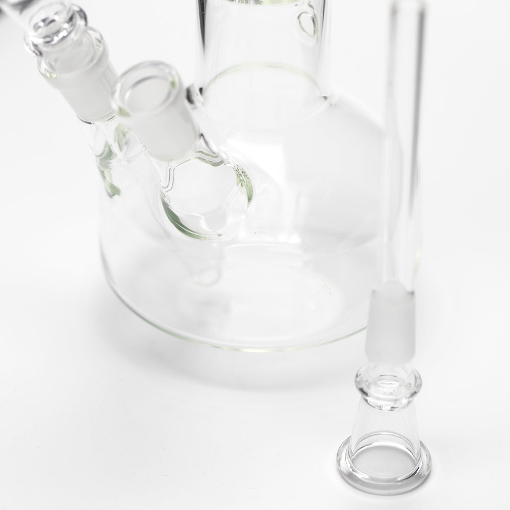 Stereo Double Cone Glass Bong - Leaf Decal Planet X