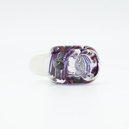 Glass Cone - Square - Red & Blue Swirls - 18mm The Bong Shop