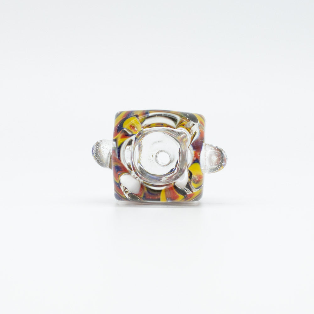 Glass Cone - Square - Red, Blue & Yellow Swirls The Bong Shop