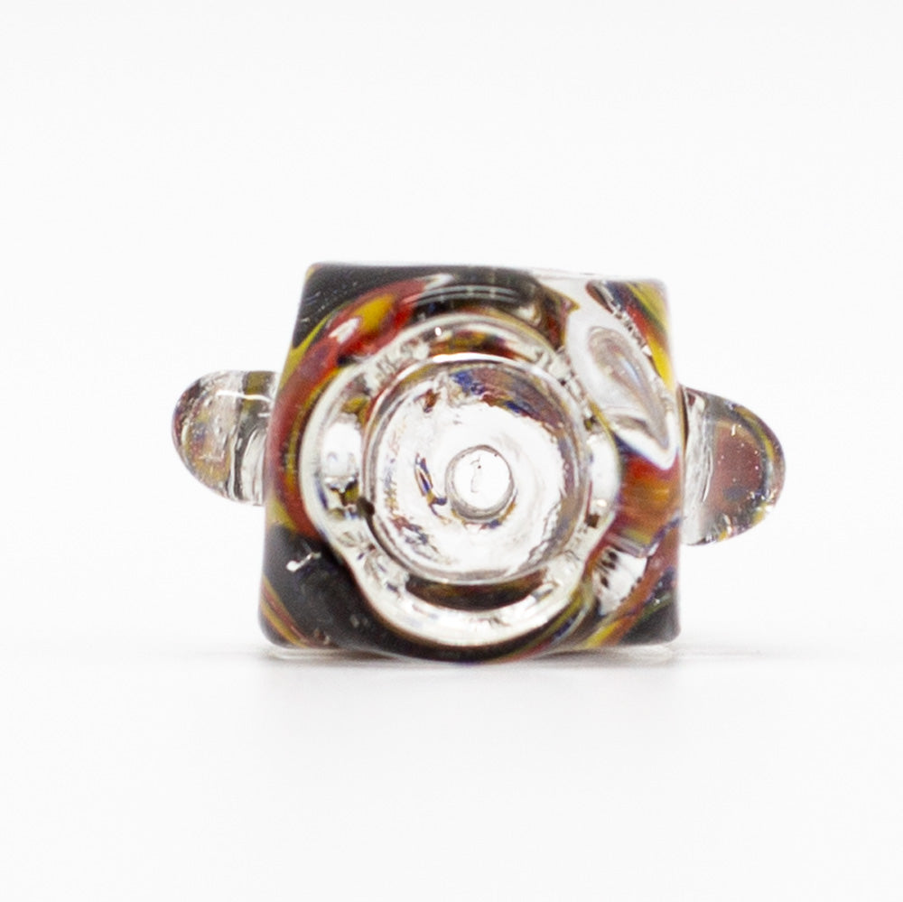 Glass Cone - Square - Red, Blue & Yellow Swirls The Bong Shop
