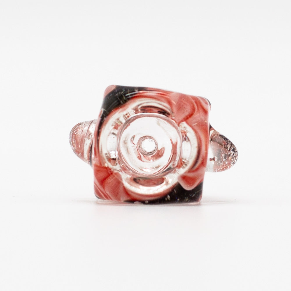 Glass Cone - Square - Red & White Swirls - 14mm The Bong Shop