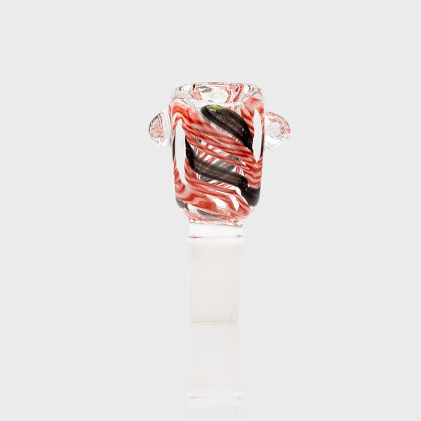 Glass Cone - Square - Red & White Swirls - 14mm The Bong Shop