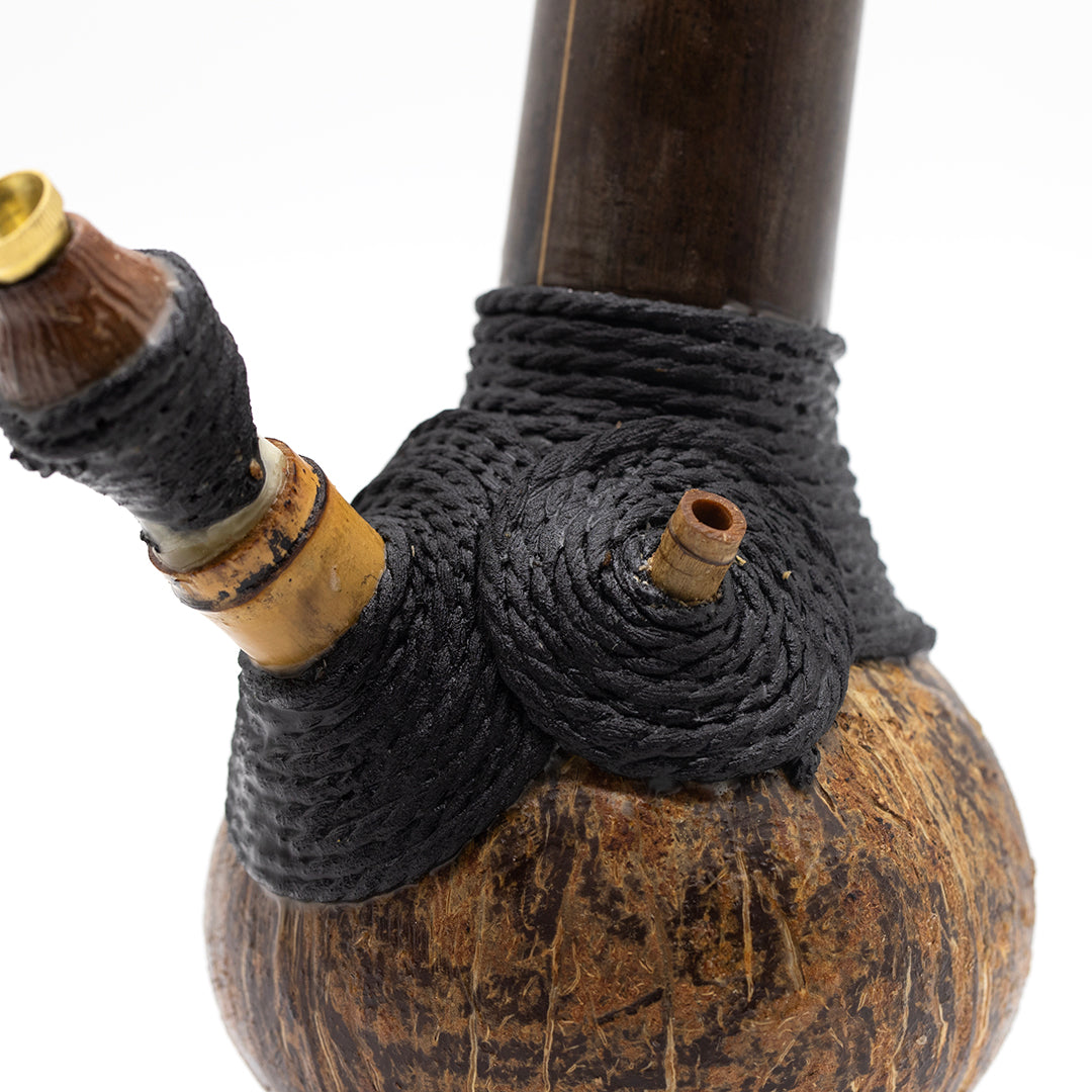 HUNI PIPE COCONUT AND BAMBOO - BLACK TWINE Huni Pipes
