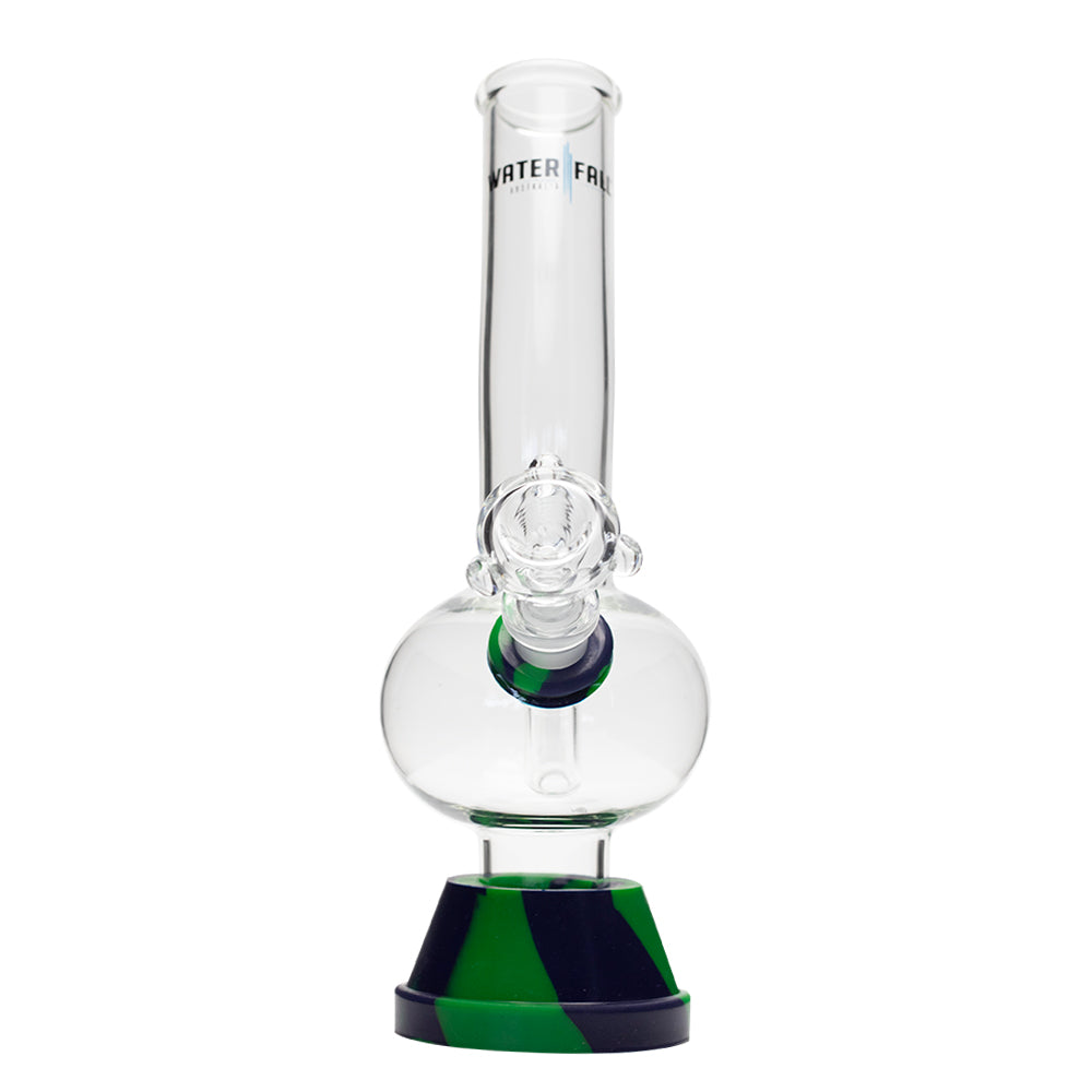 Waterfall Zap Squash Highbrid Series Glass Bong - Green/Blue Waterfall