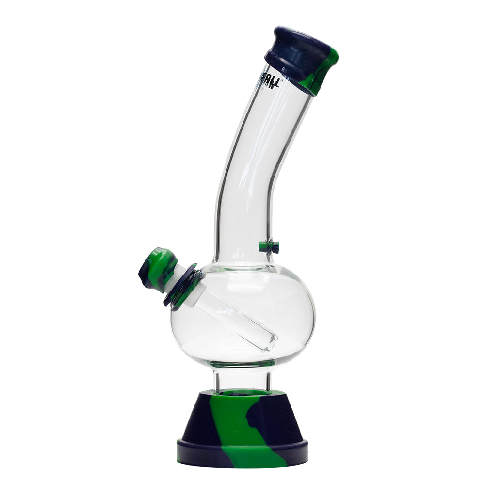 Waterfall Zap Squash Highbrid Series Glass Bong - Green/Blue Waterfall