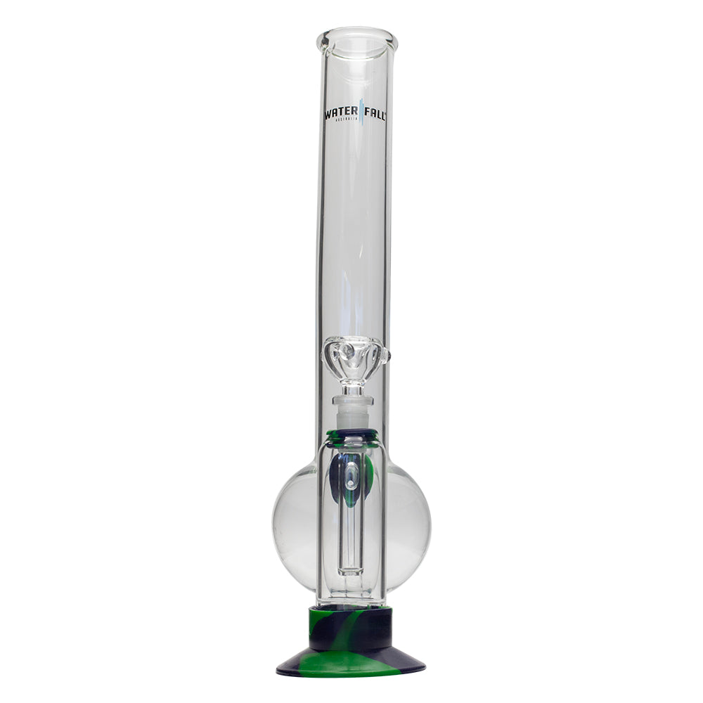 Waterfall Terminator Highbrid Series With Ash Catcher Glass Bong - Green/Blue Waterfall