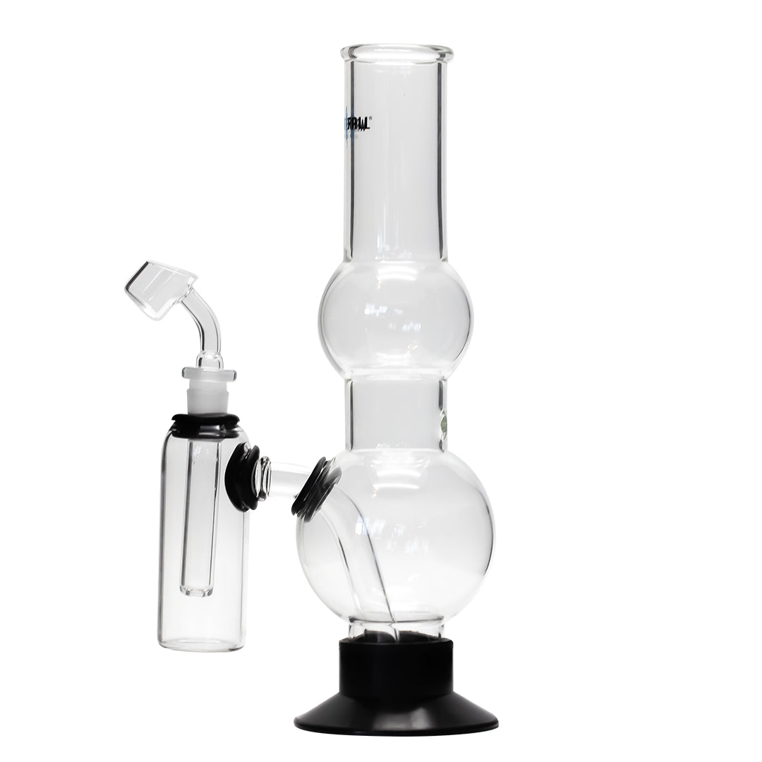 Waterfall Beano Highbrid Series Glass Bong with Ash Catcher - Black Waterfall