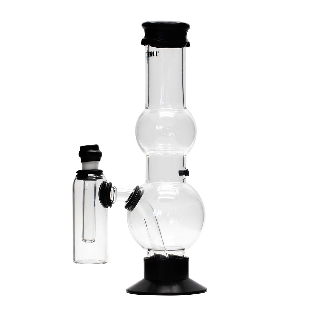 Waterfall Beano Highbrid Series Glass Bong with Ash Catcher - Black Waterfall