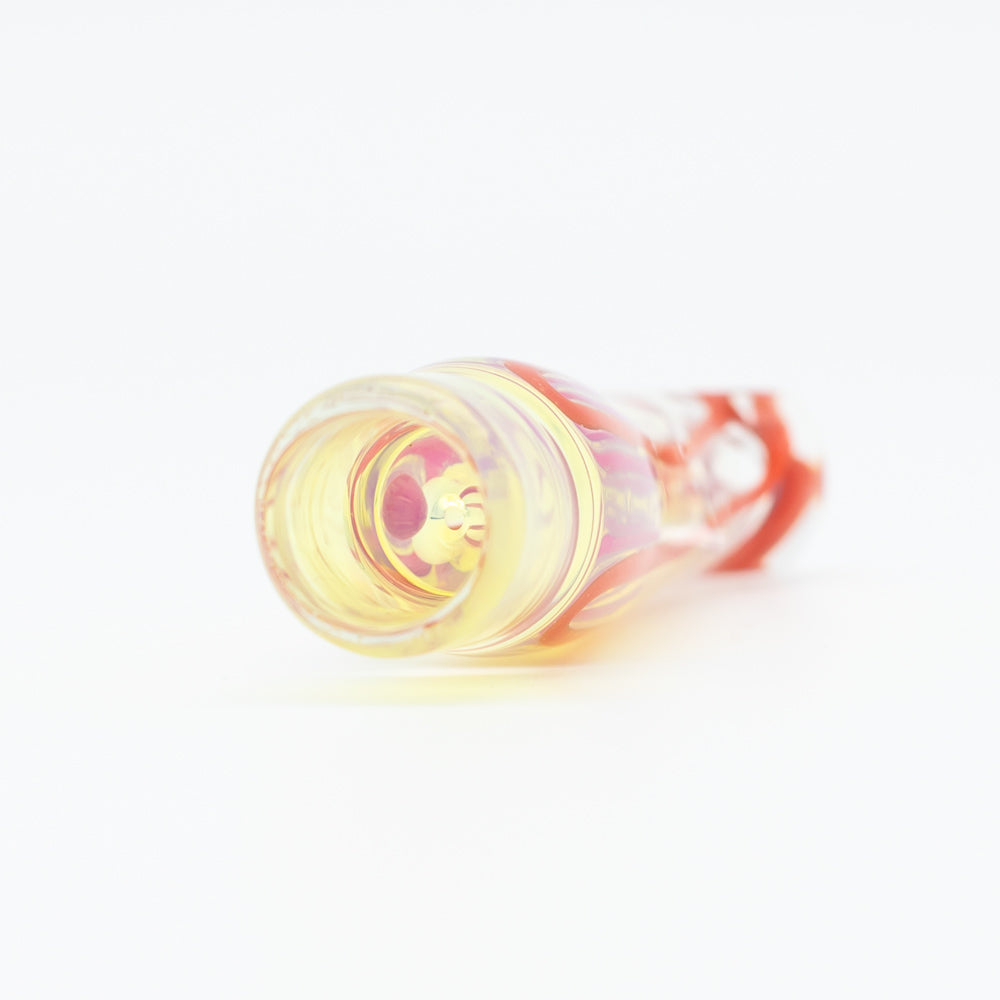 Cloudy Skies Glass Snorter - White & Red The Bong Shop