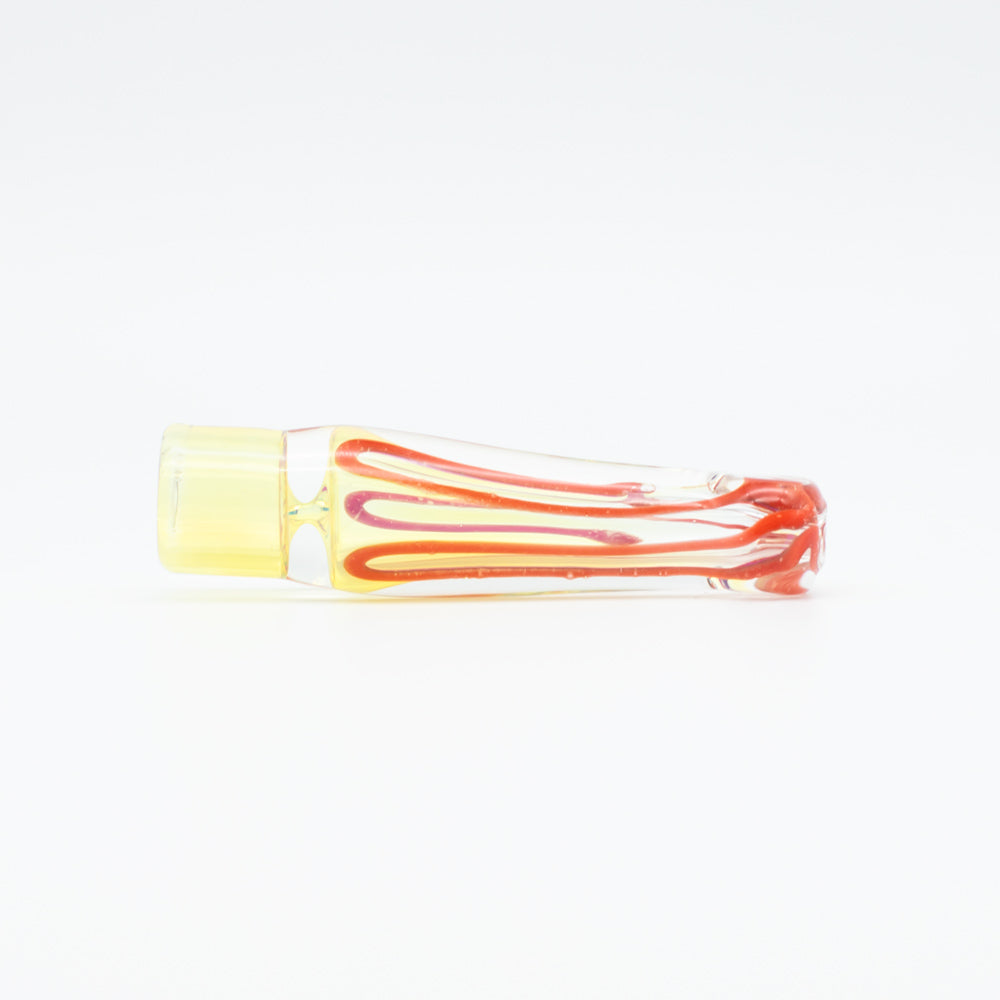 Cloudy Skies Glass Snorter - White & Red The Bong Shop
