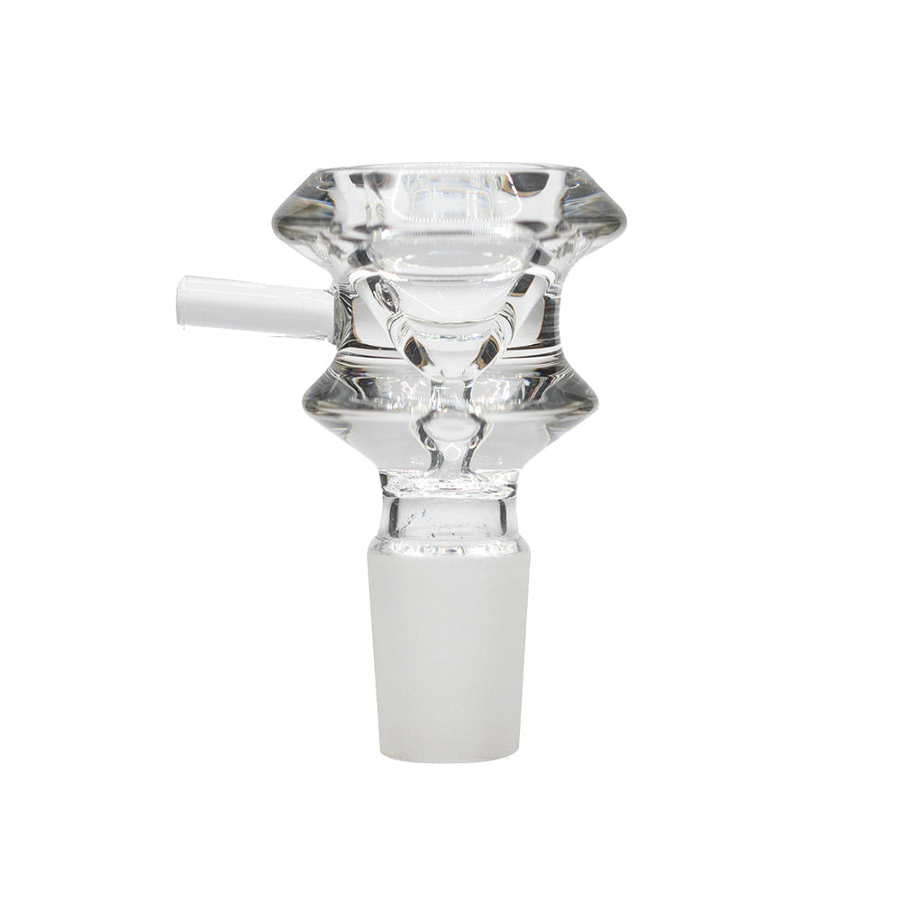 GLASS CONE LARGE HOURGLASS CLEAR 18MM WITH STRAIGHT HANDLE