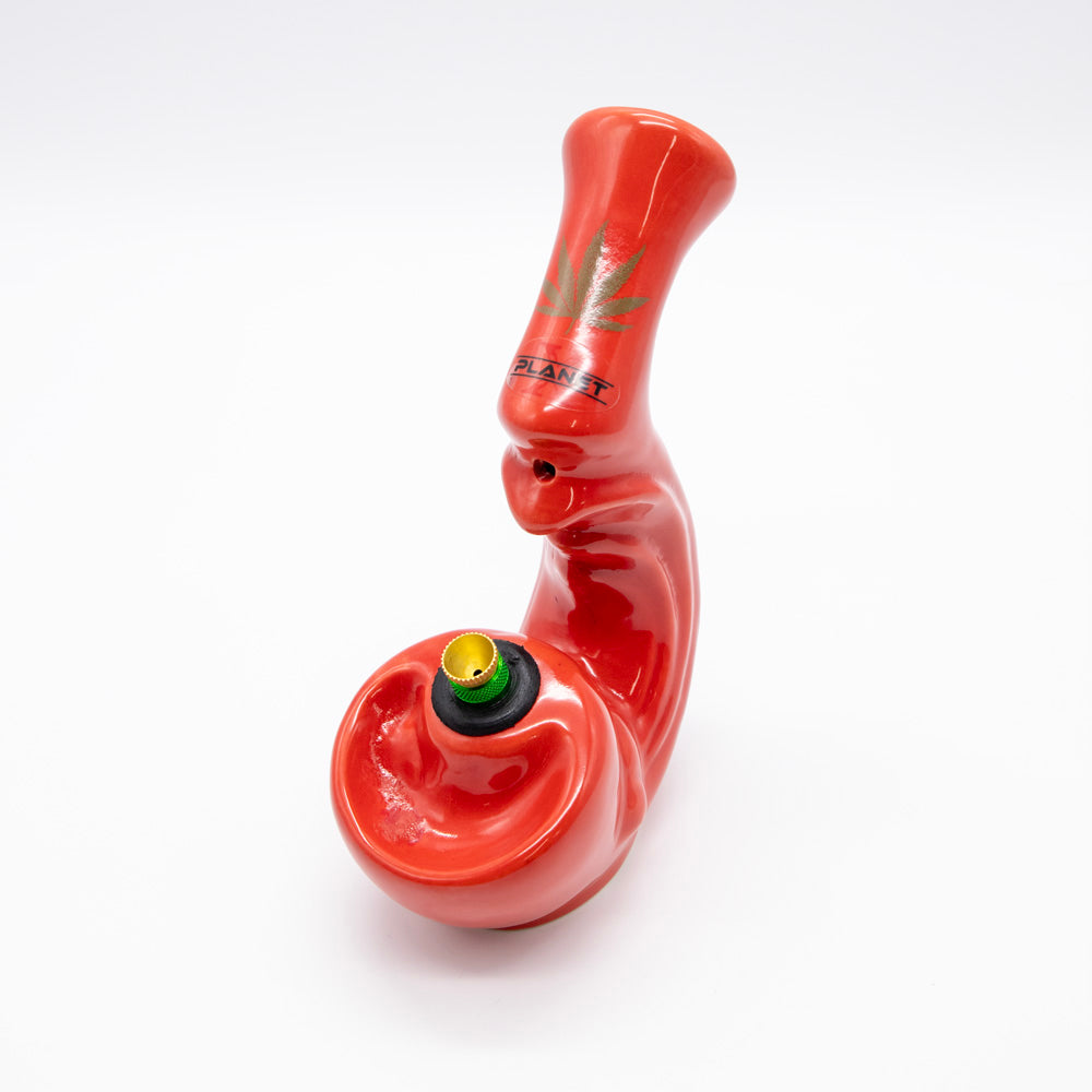 Sherlock Gripper Ceramic Bong - Red The Bong Shop