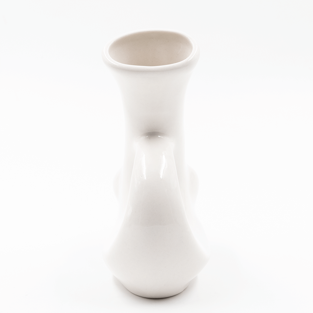 Walking Man Ceramic Bong - White (Skull Cross) Waterfall