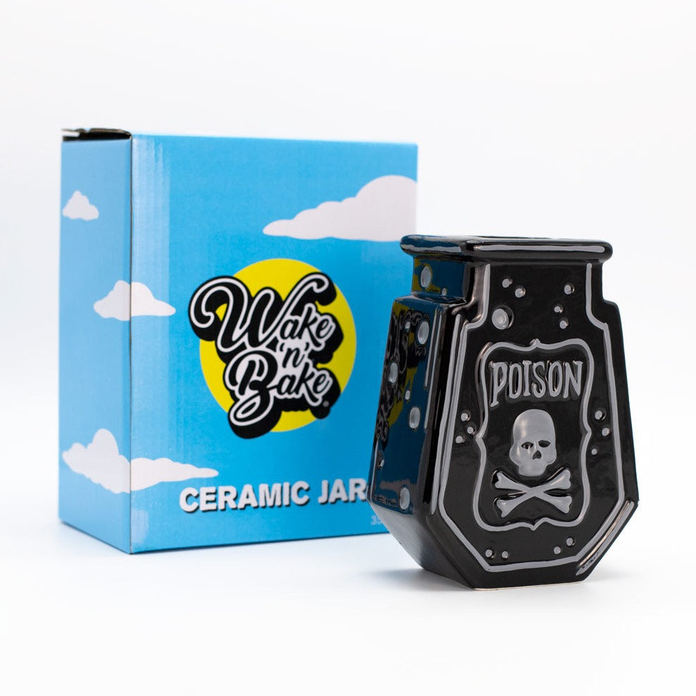 Black Poison Bottle Jar Wake 'n' Bake