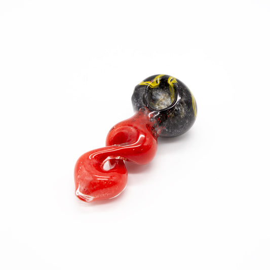 Twister Red Flower Glass Pipe The Bong Shop