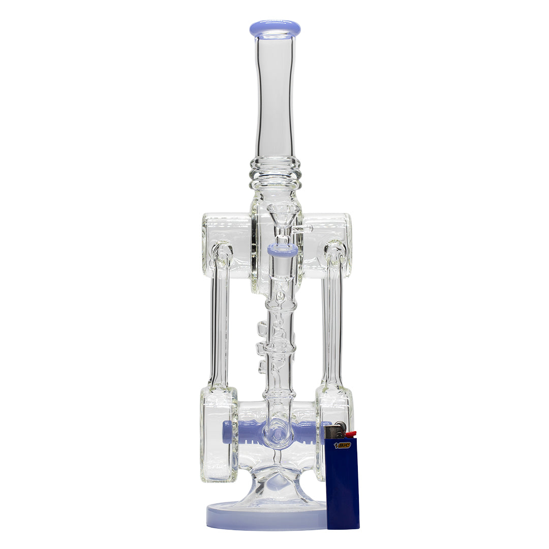 Planet X The Neon Orbit Glass Recylcer Bong Blue