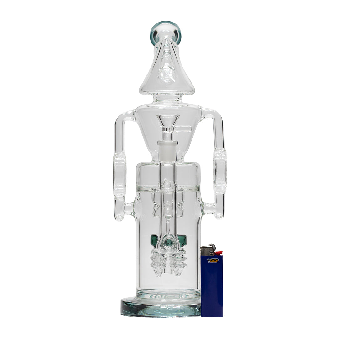 Planet X Aquamarine Tide Glass Recycler Bong