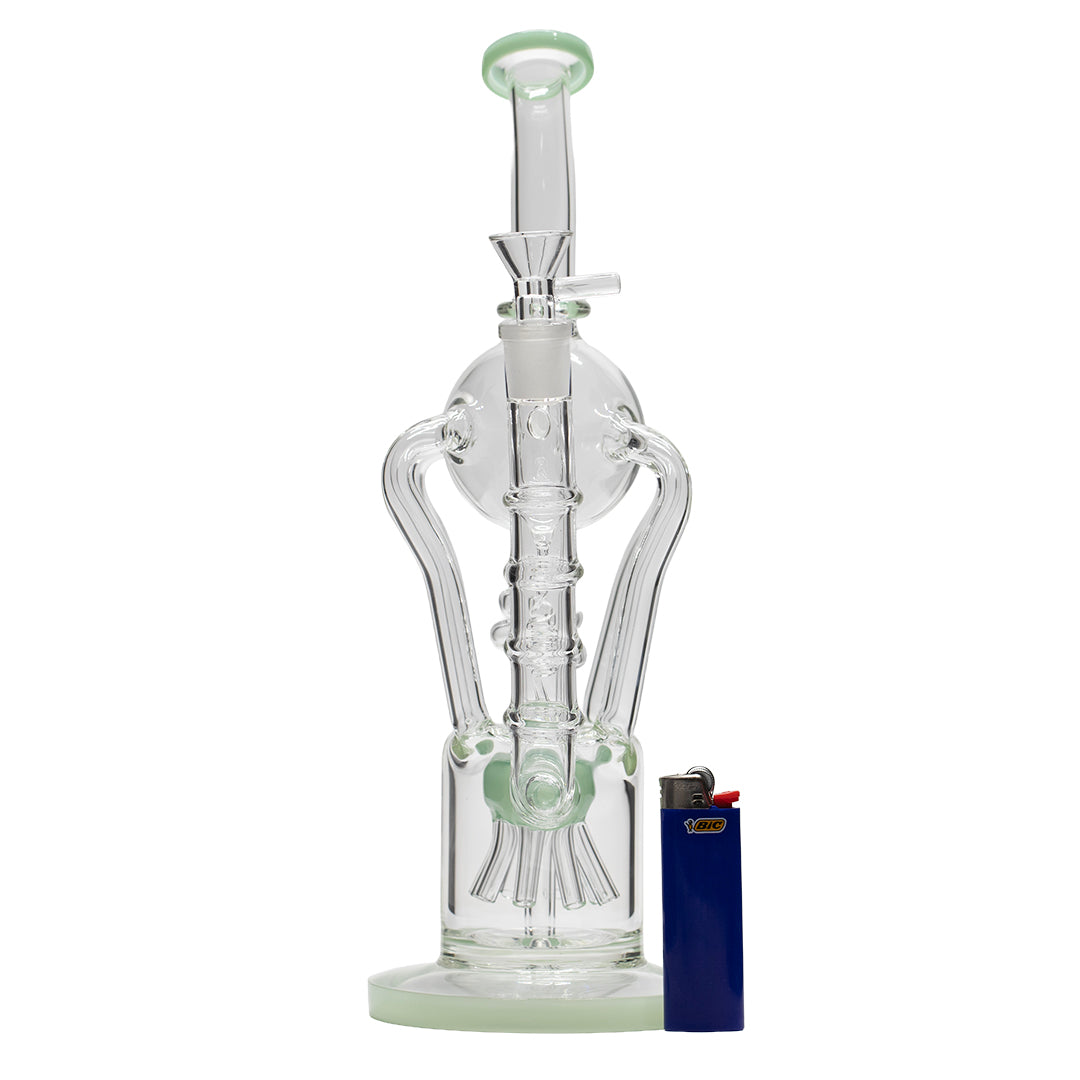 Planet X Distiller Glass Recycler Bong Green