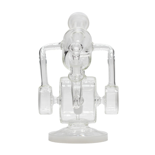PLanet X Ghost Loop Glass Recycler Bong White