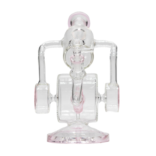 Planet X Ghost Loop Glass Recycler Bong Pink
