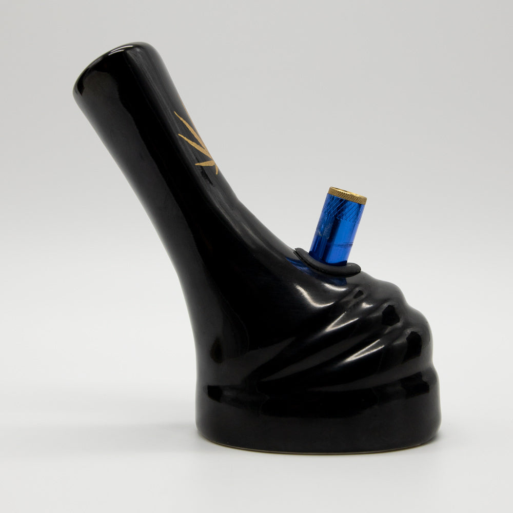Molten Ceramic Bong - Black (Gold Leaf) The Bong Shop