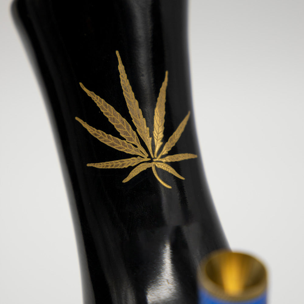 Molten Ceramic Bong - Black (Gold Leaf) The Bong Shop