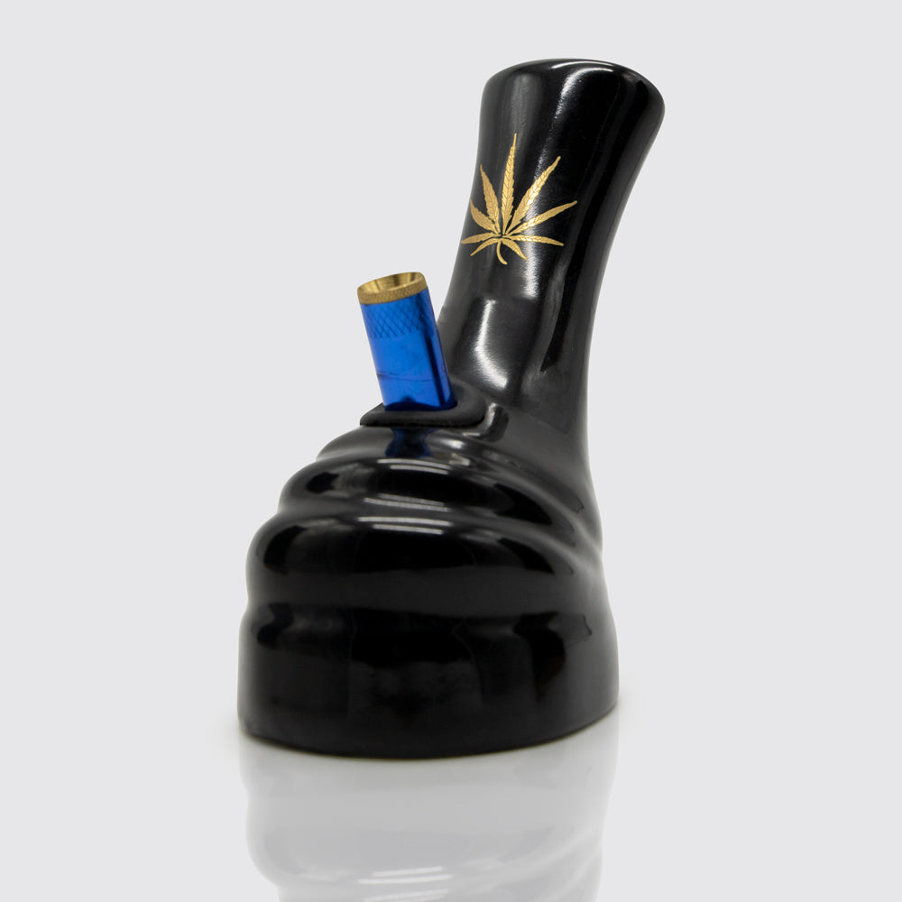 Molten Ceramic Bong - Black (Gold Leaf) The Bong Shop