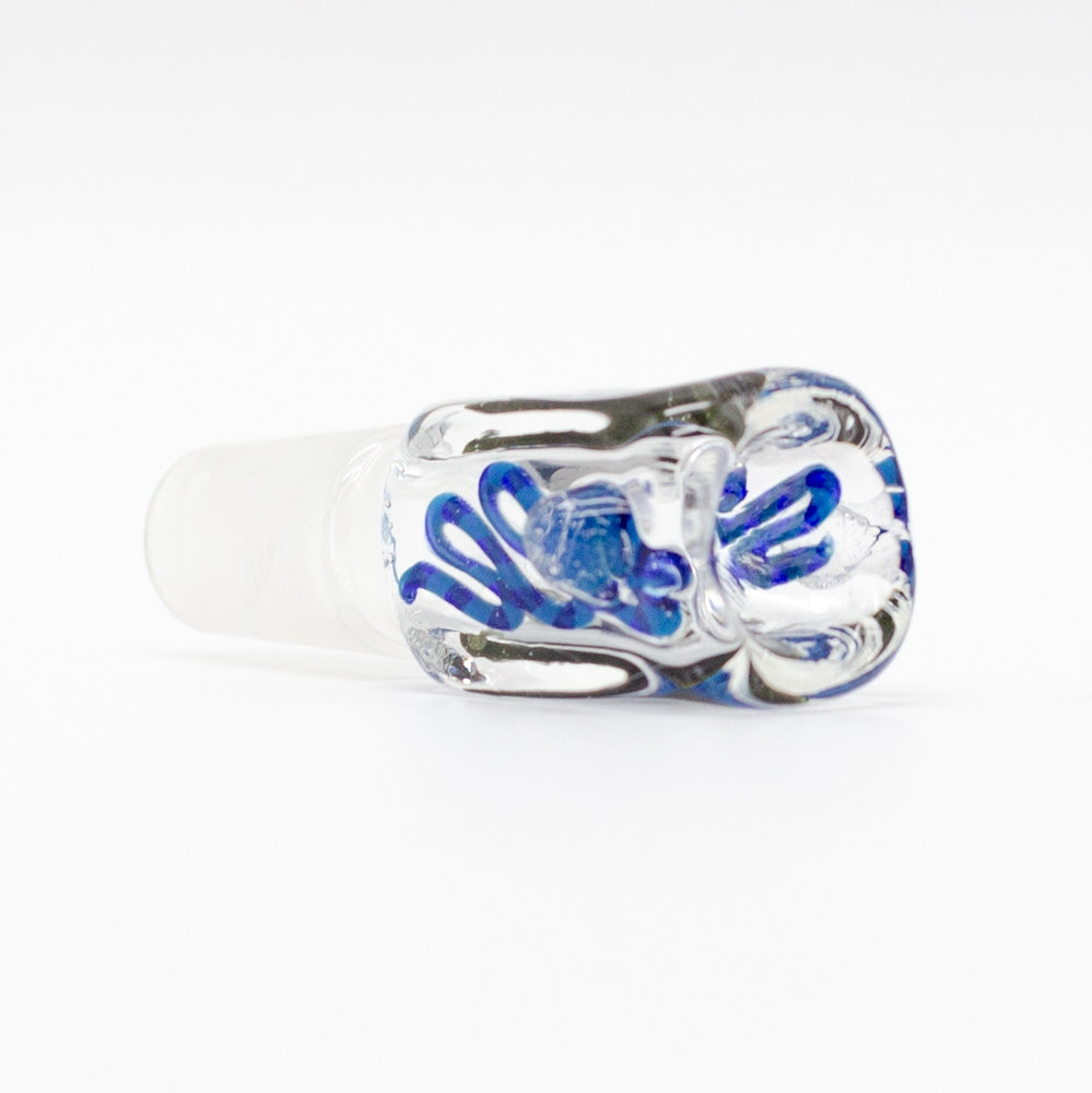 Glass Cone - Square - Dark & Light Blue Swirls - 18mm The Bong Shop