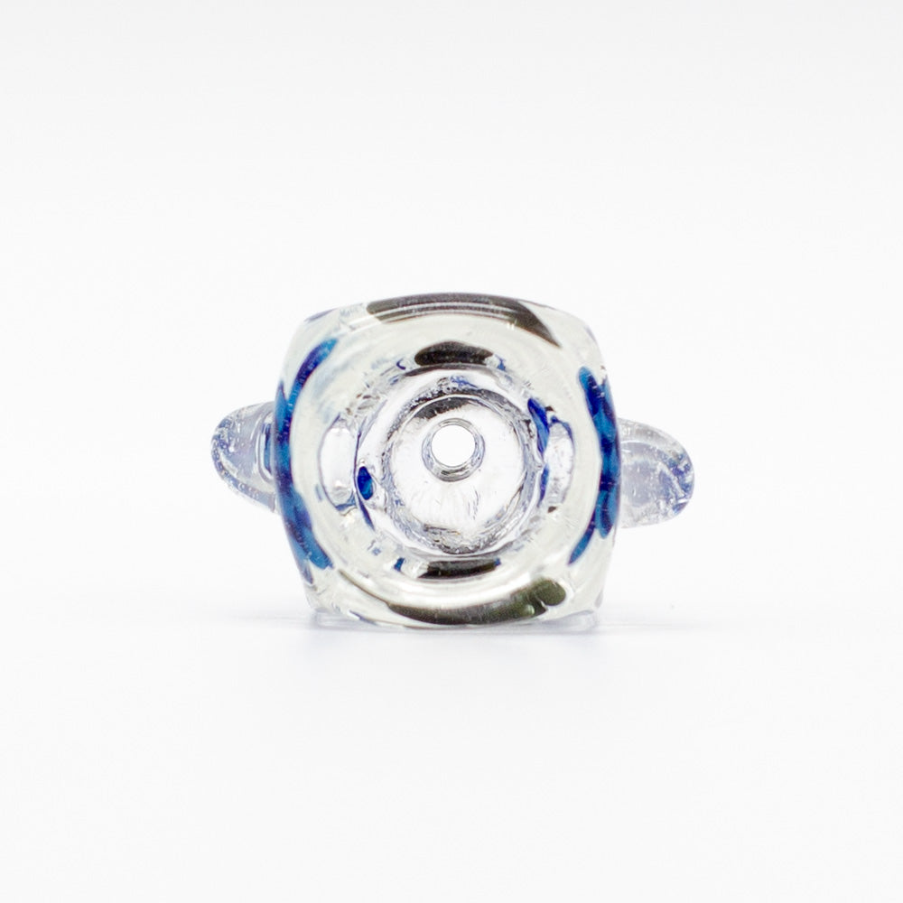 Glass Cone - Square - Dark & Light Blue Swirls - 18mm The Bong Shop