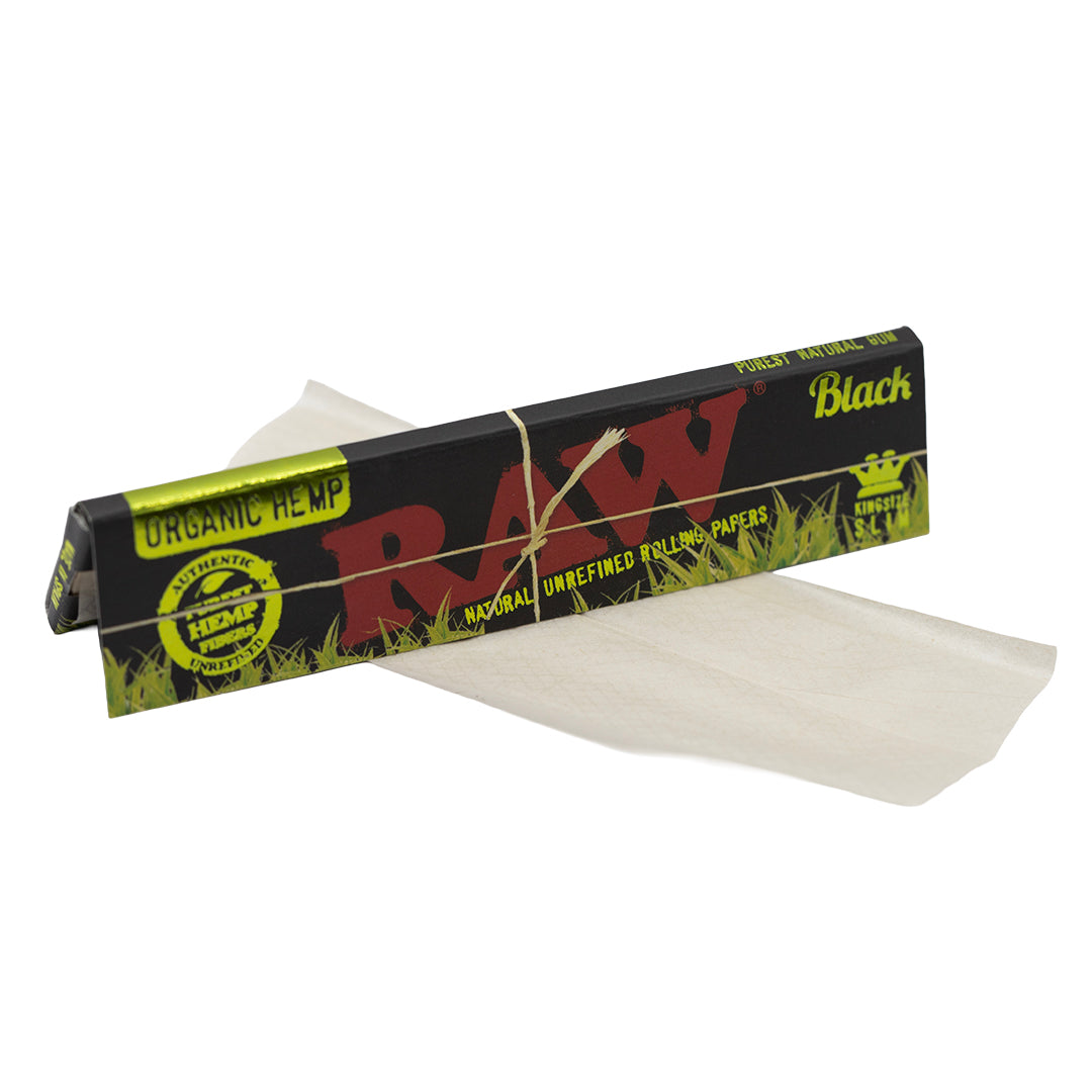 RAW Black Organic Hemp King Size Slim Papers