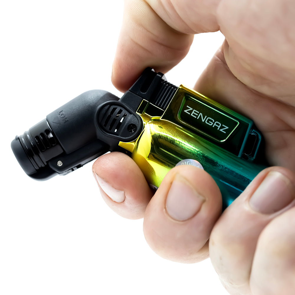 ANGLED JET LIGHTER - MIRROR FINISH - ASST COLOUR