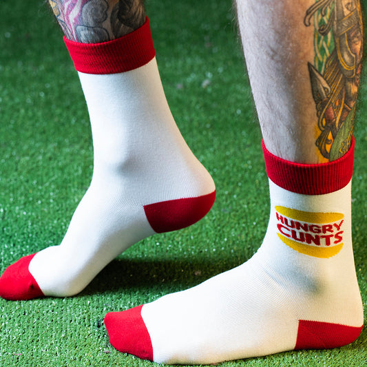 CREW SOCKS HUNGRY C**TS HIGHLINES WHITE Highlines