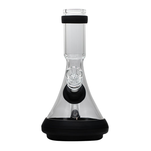 Glass Beaker Bong Black w Silicone Parts