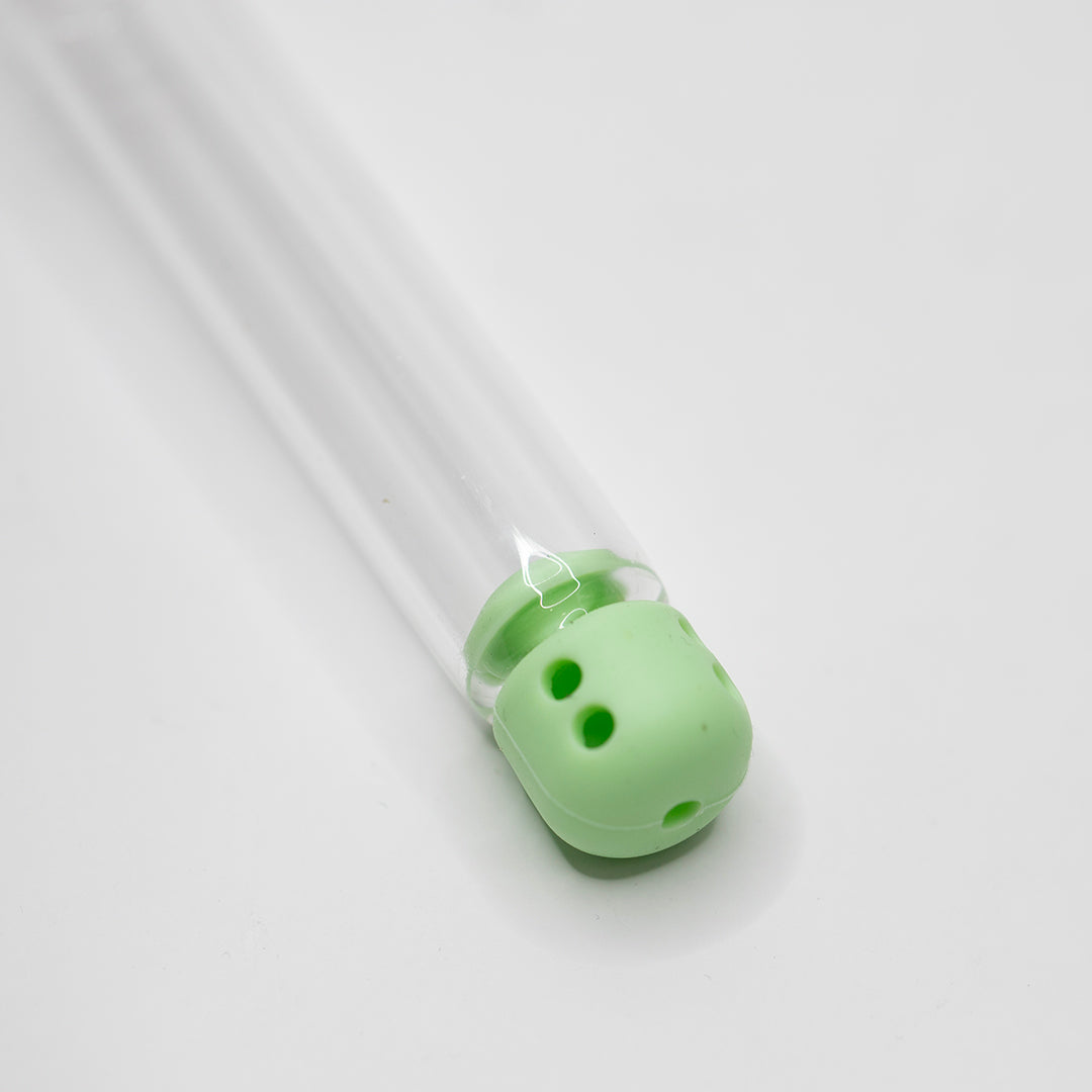 Glass Beaker Bong - Jellybean w Green Silicone Accessories