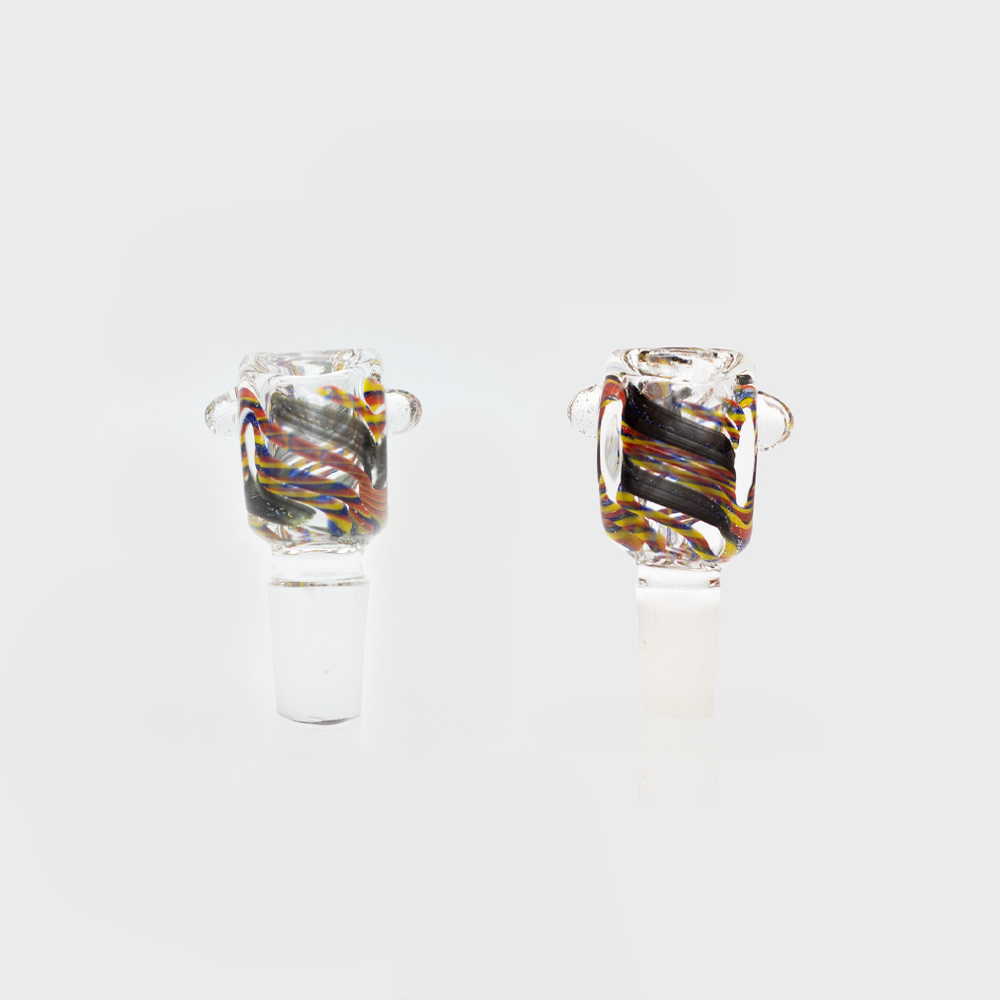Glass Cone - Square - Red, Blue & Yellow Swirls The Bong Shop