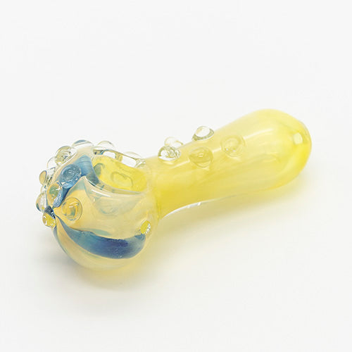 Glass Pipe- Clear Bump Trail W/Pale Blue White Beach Bowl #12 The Bong Shop