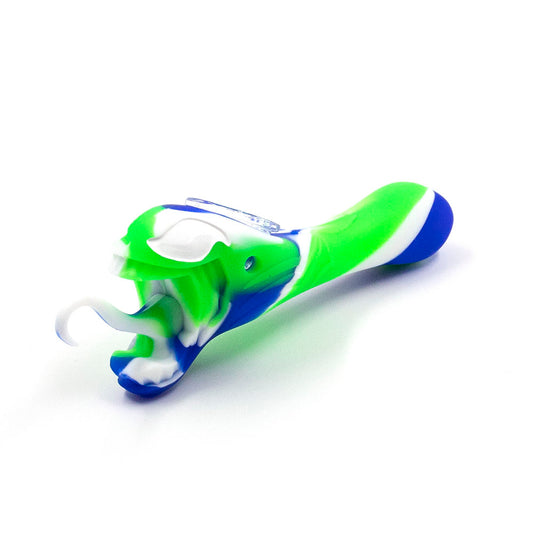 Venomous Silicone Pipe - Blue White Green The Bong Shop