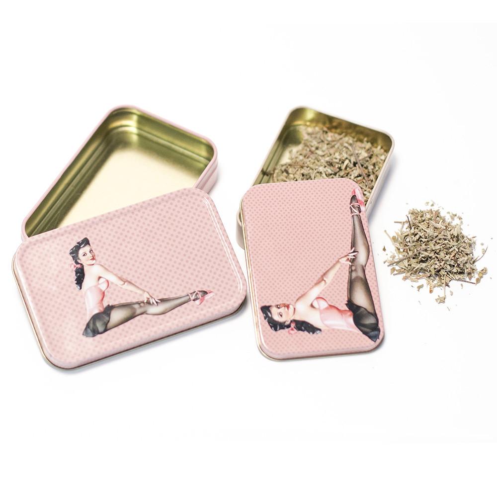 METAL TIN - PINK PIN UP BALLERINA SET OF 2 The Bong Shop
