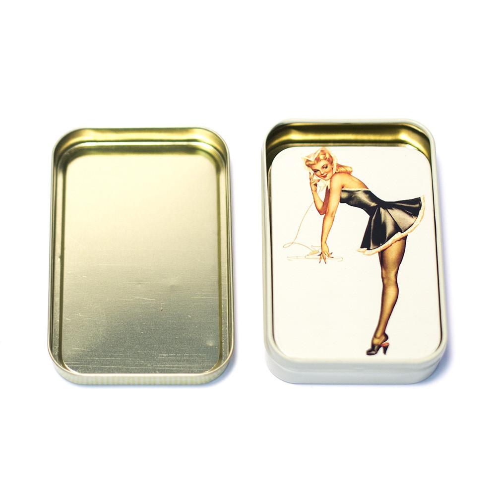 METAL TIN - BLONDE MAID PIN UP SET OF 2 The Bong Shop