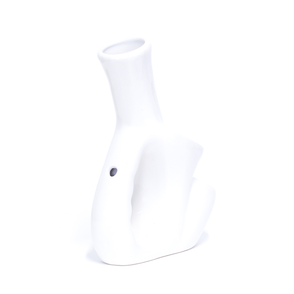 Handle Ceramic Bong - White The Bong Shop