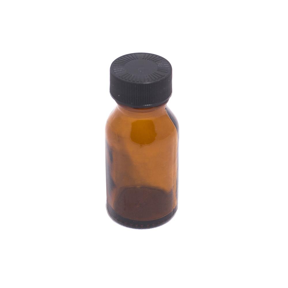 BOTTLE - SMALL BROWN GLASS WITH LID The Bong Shop