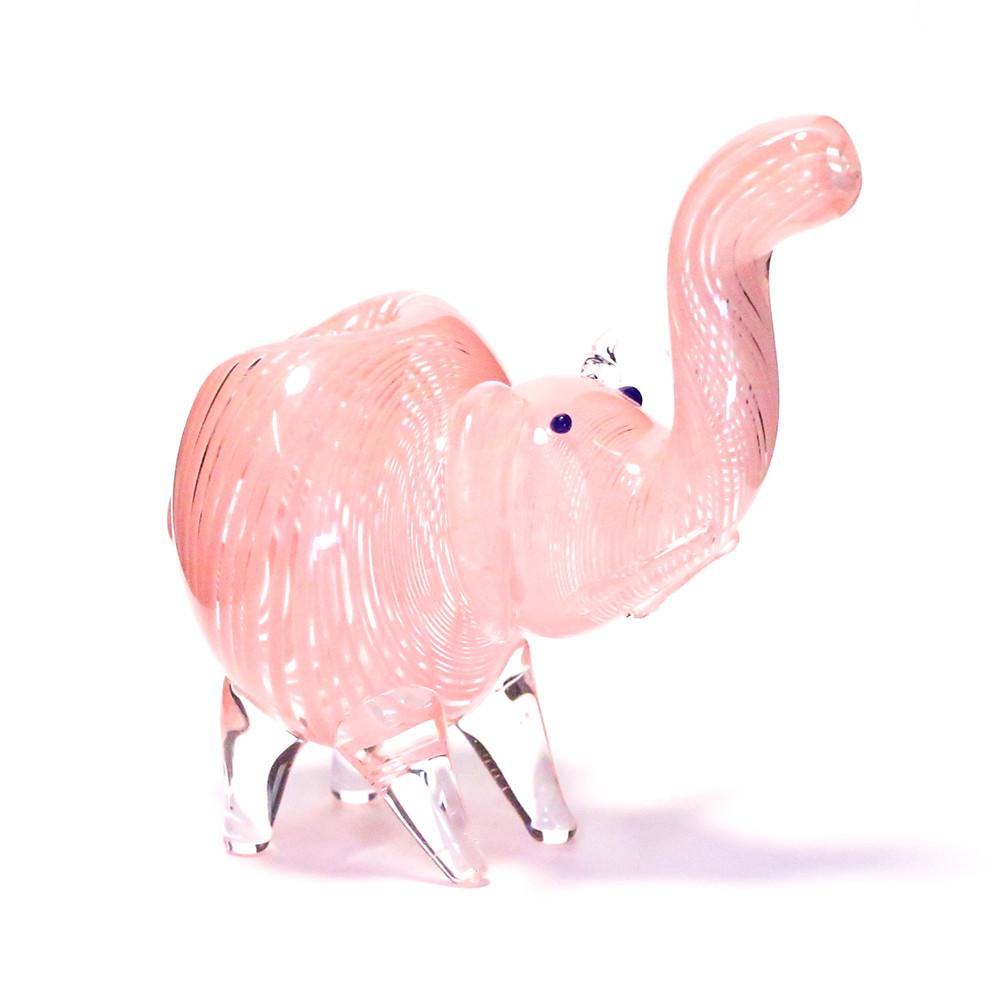 PIPE - GLASS ELEPHANT PINK SWIRLS The Bong Shop